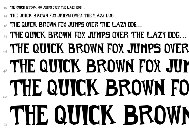 Crash Crash font waterfall